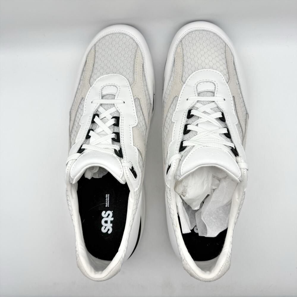 SAS Mens Journey Mesh Walking Sneakers US 14.5 Wide EU 47.5 White Suede NWOB - Picture 10 of 12